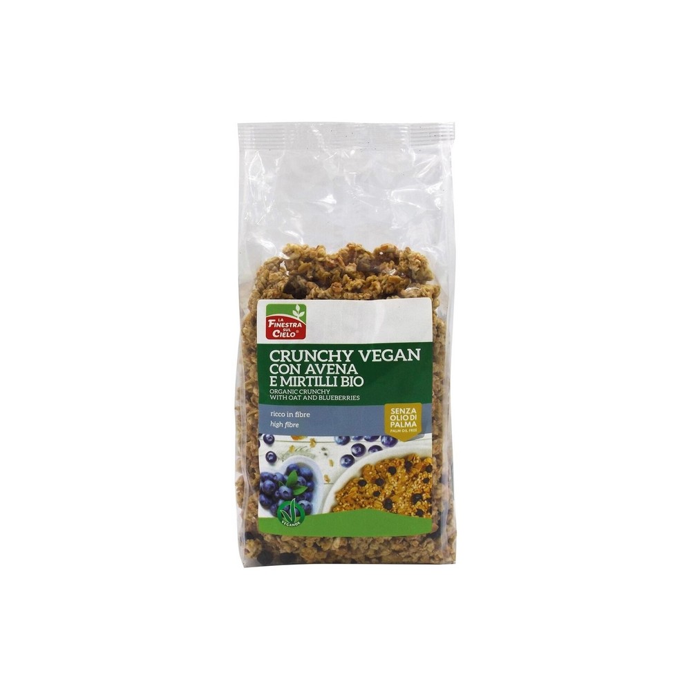 Crunchy vegan con avena e mirtilli 375g