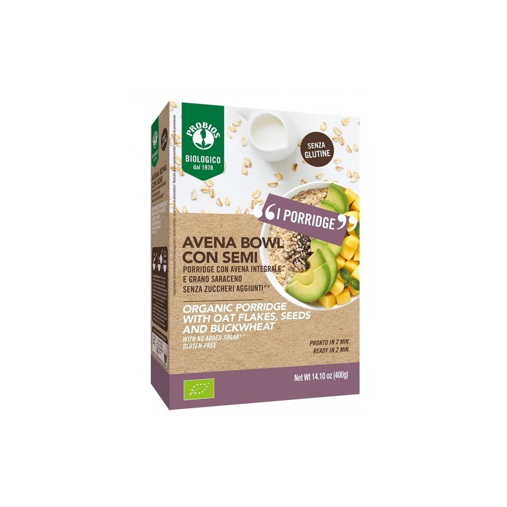 Avena bowl porridge s/z glutine  con semi 400g probios