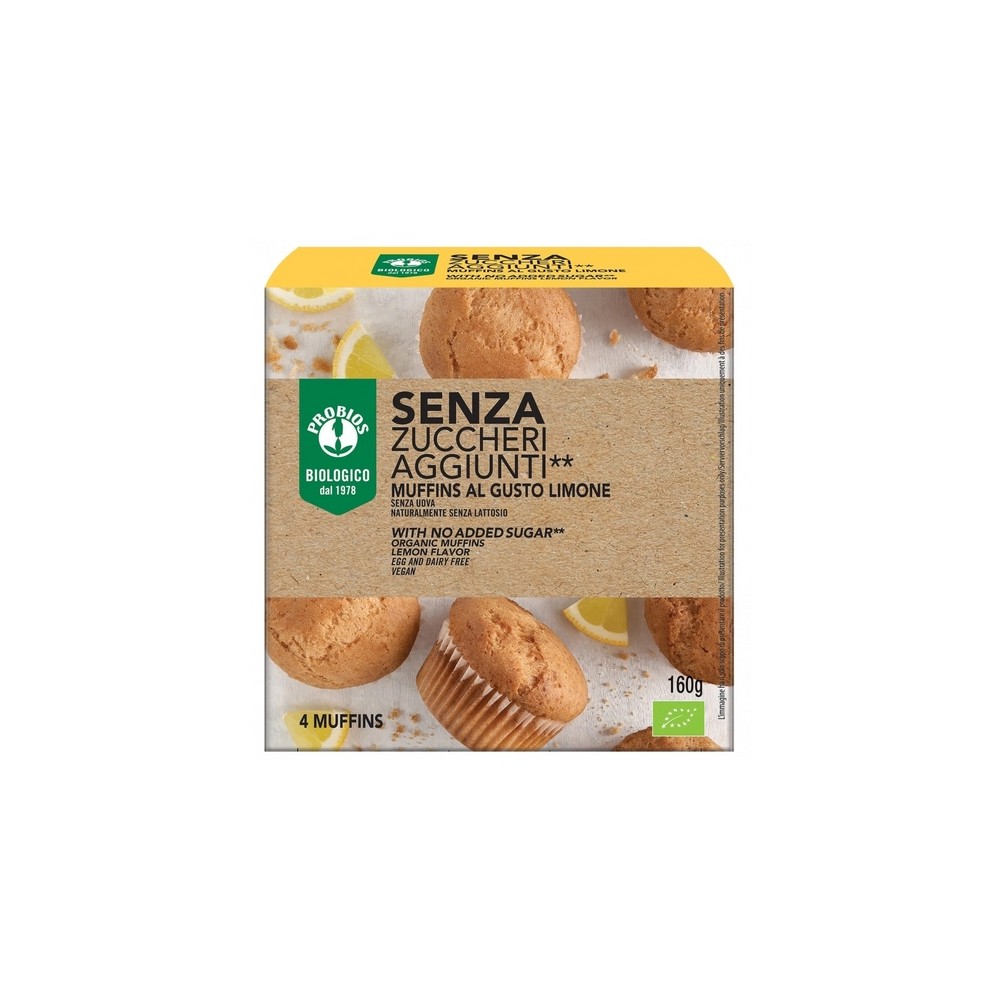 Muffins al limone senza zuccheri aggiunti probios 160gr