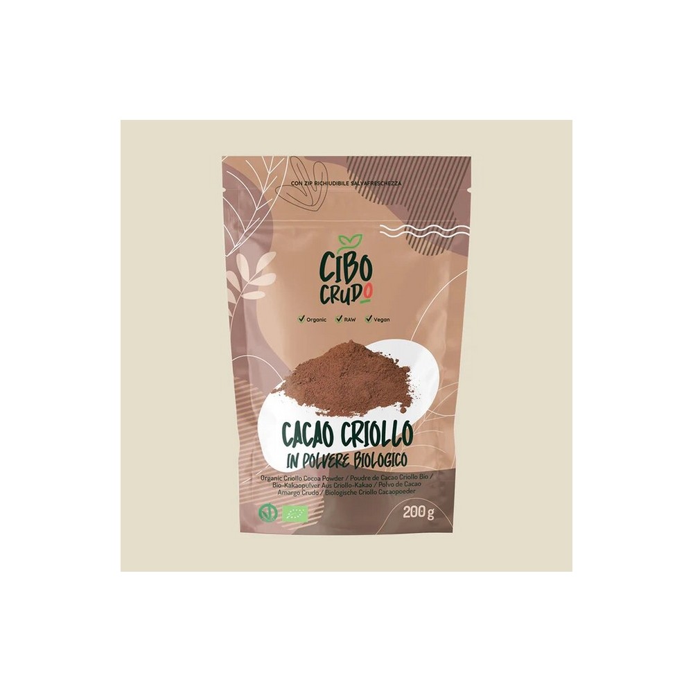 Cacao naturale in polvere bio 200 gr Cibo Crudo