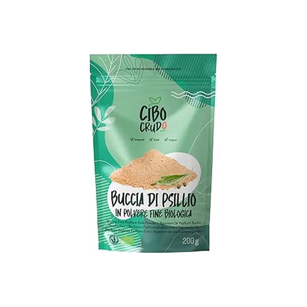 Buccia di psillio bio polvere fine 200gr cibo crudo